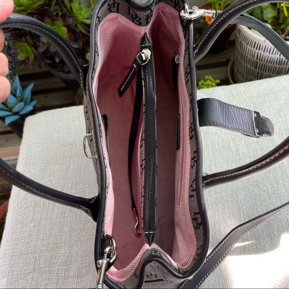 DOONEY & BOURKE SIGNATURE SATCHEL LEATHER/FABRIC BAG - Picture 10 of 13